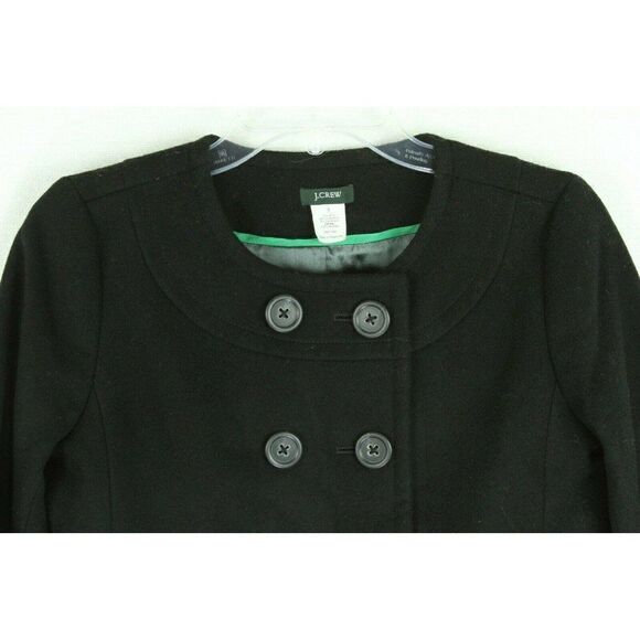 J. Crew Womens Coat Pippa Pea Coat Black 2 - Picture 6 of 6